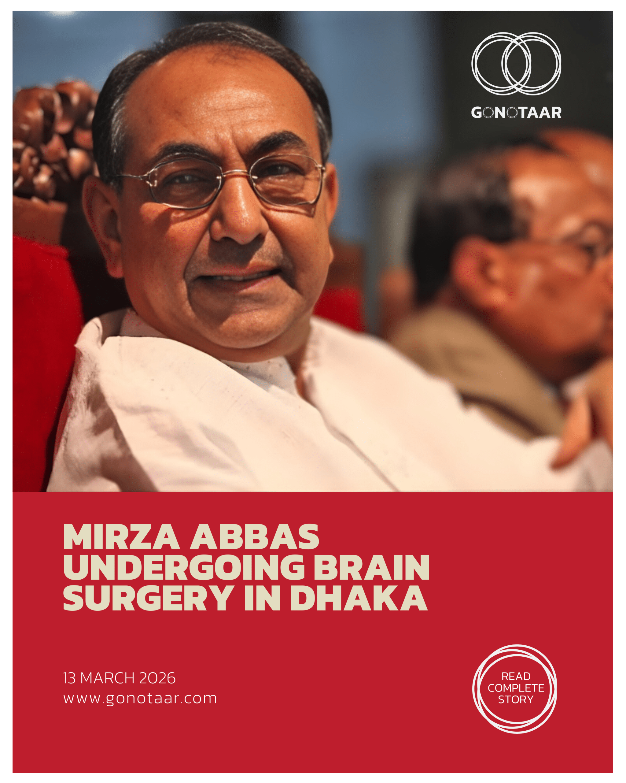 A portrait of BNP Standing Committee Member Mirza Abbas Uddin Ahmed